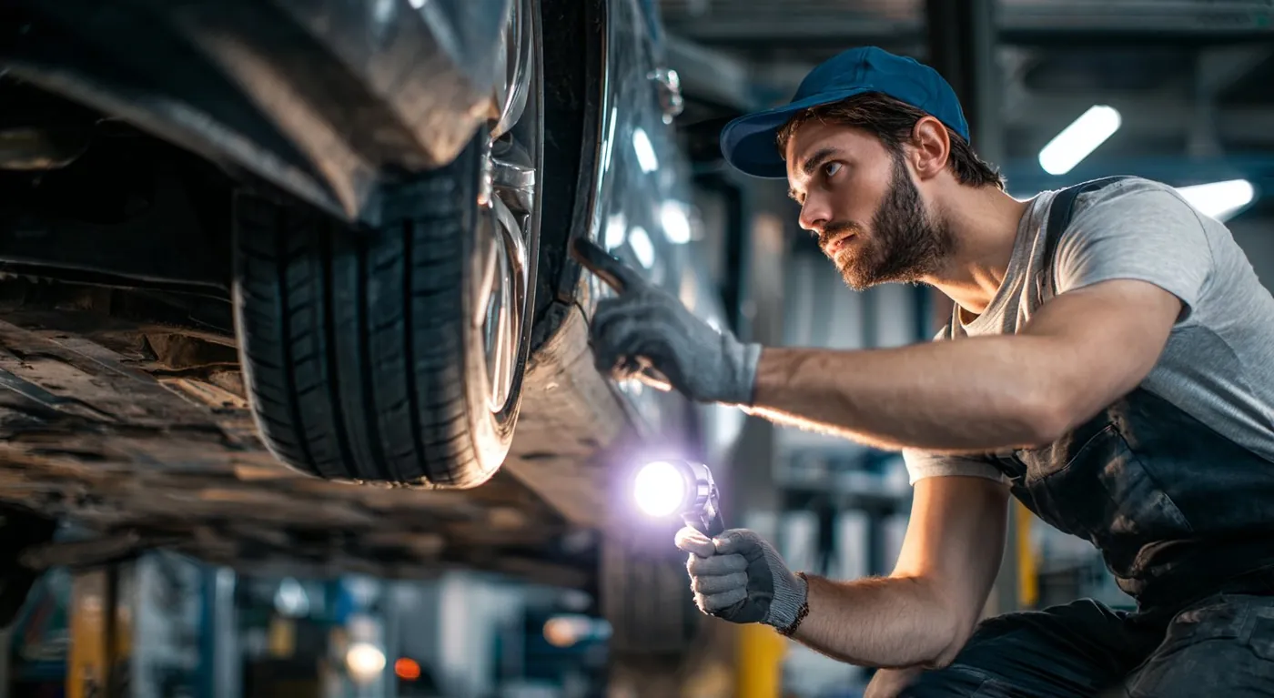 Driver approving an auto repair at the service desk and paying over time with Sunbit